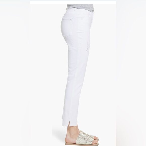 White distressed  ankle jeans - Picture 2 of 7